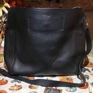 Furla Grace M Hobo Leather Black Shoulder Bag NWOT